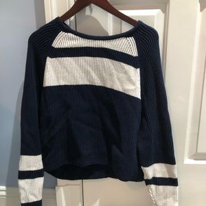Pacsun LA Hearts Navy and White Stripe Sweater L